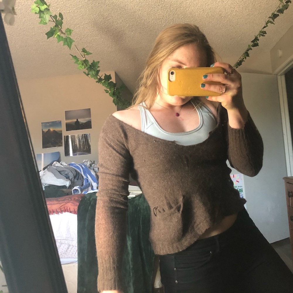 Cashmere off the shoulder top